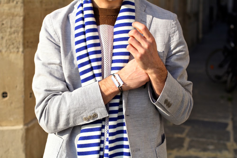 BLOG-MODE-HOMME-PREPPY-DANDY-PARIS_Uniqlo-Lin-Veste_Skinny-Jeans-hm_Tumi-backpack-valise-sac-à-dos_écharpe-marin-le-mont-saint-michel_mocassin-glands-armando-cabral_dries-van-noten-dinhvan-lame-rasoir_oliverpeoples-clubmasters-mensfashion-menstyle