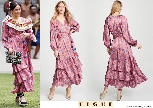Meghan Markle wore Figue Frederica Printed Ruffle Dress