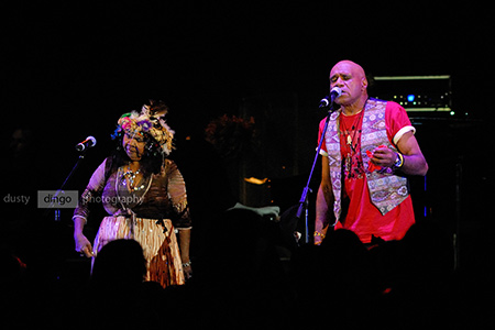 the late Ruby Hunter with Archie Roach, as part of the Black Arm Band. Fremantle 2008. Copyright Sheldon Levis 2011