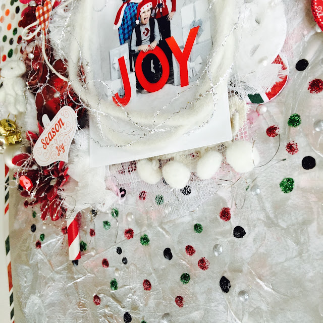 Joy To The World Mixed Media Layout by Angela Tombari using BoBunny Merry & Bright collection