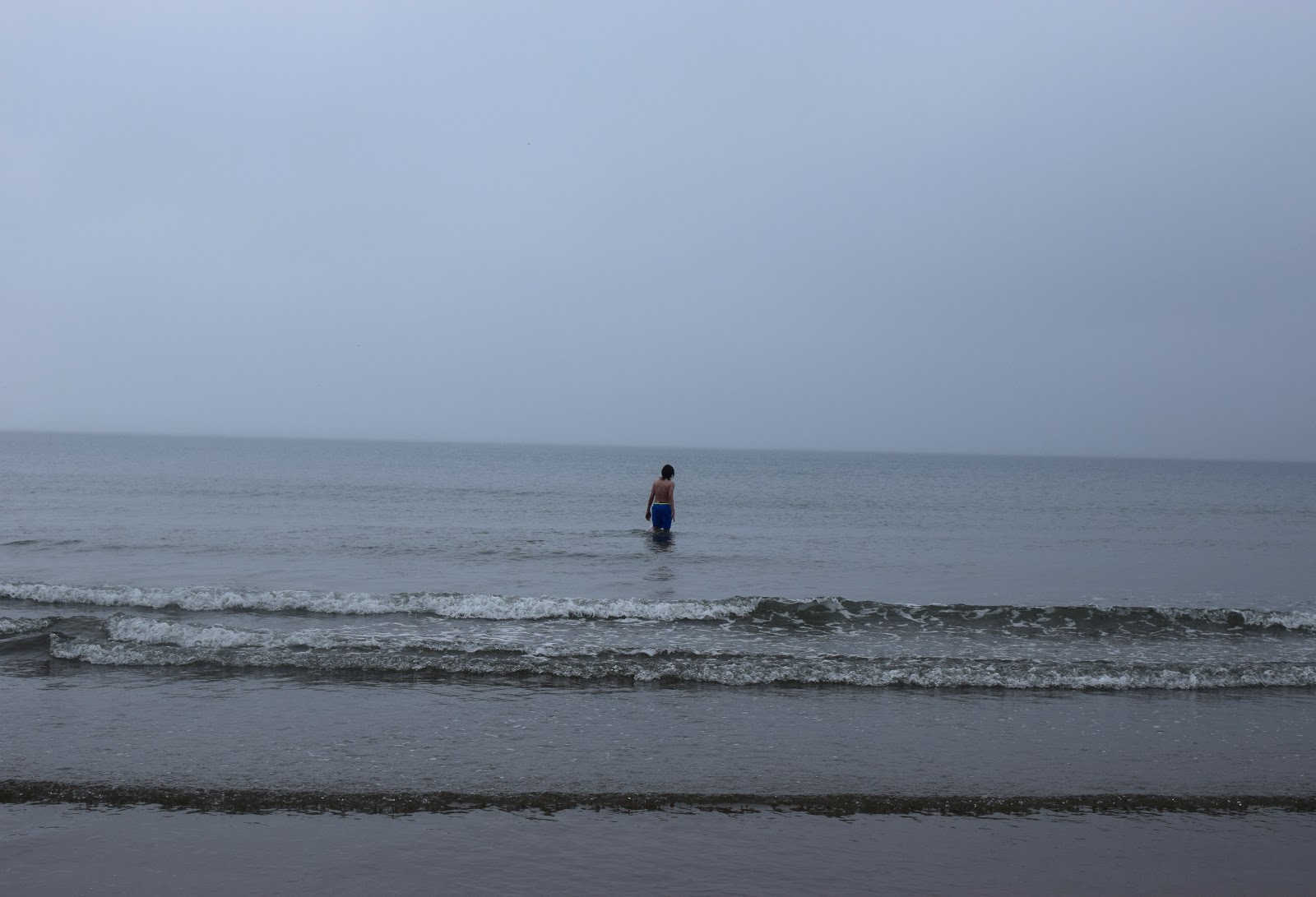 , Swimming in the Rain &#8211; Broad Haven Beach