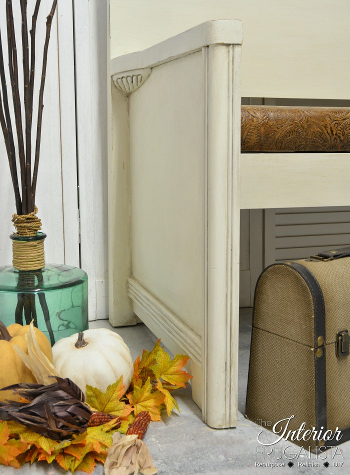 Art Deco Headboard Bench Aged With Glaze