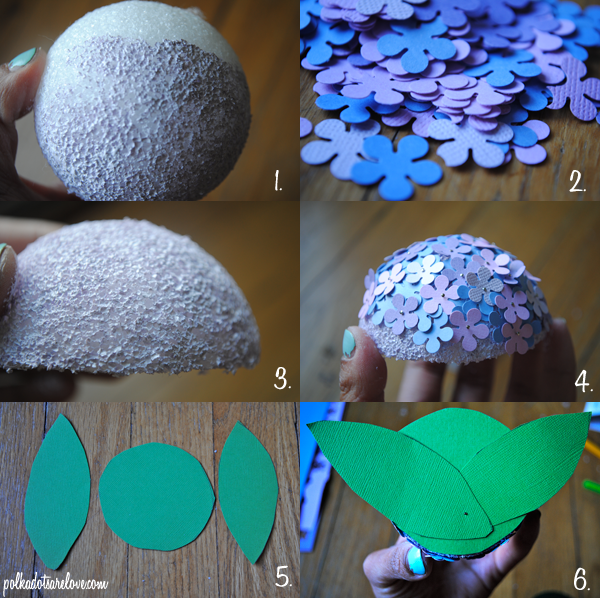 Paper Hydrangea DIY Polka Dots are Love