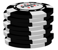 black poker chip stack