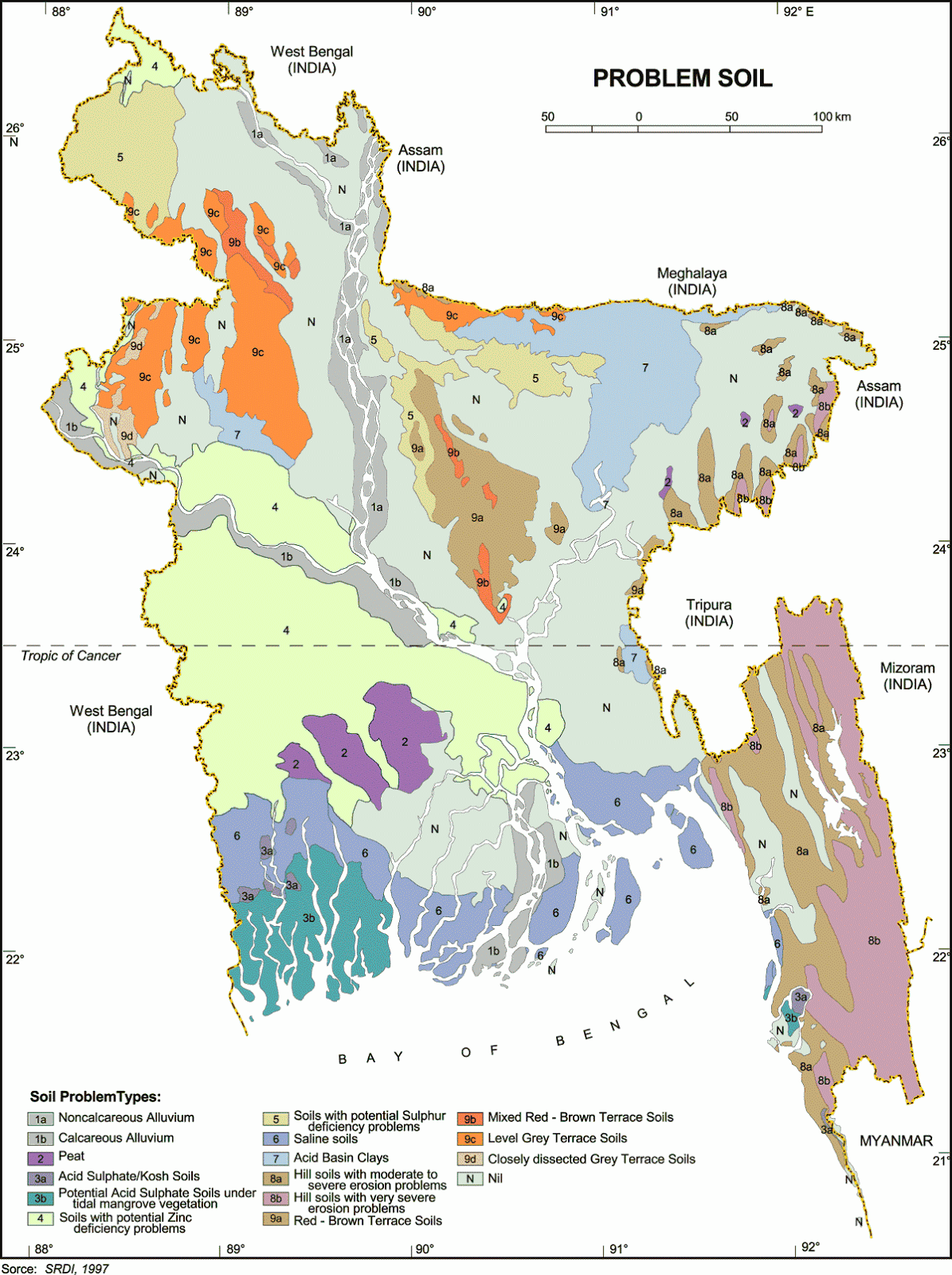 Problem Soil Map Bangladesh