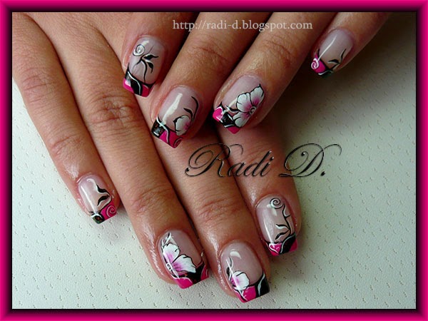 It`s all about nails: Hot pink & Black