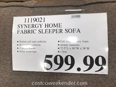 Deal for the Synergy Home Furnishings Fabric Sleeper Sofa at Costco
