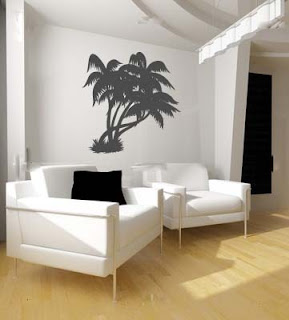 Stiker Dinding motif Pohon Palm untuk Dekorasi cat dinding rumah