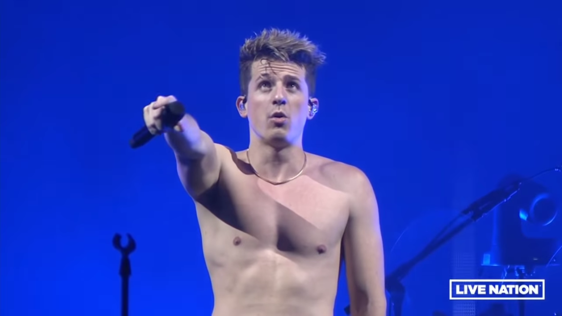 Charlie Puth shirtless in concert at Saint Paul, Minnesota.