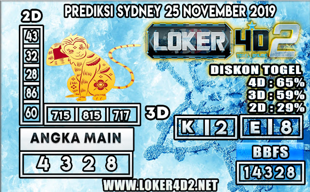 PREDIKSI TOGEL SYDNEY LOKER4D2 25 NOVEMBER 2019
