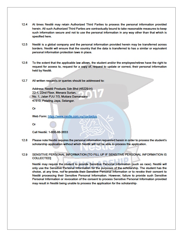malaysia nestle retirees nestle scholarship 2017 nestle application form