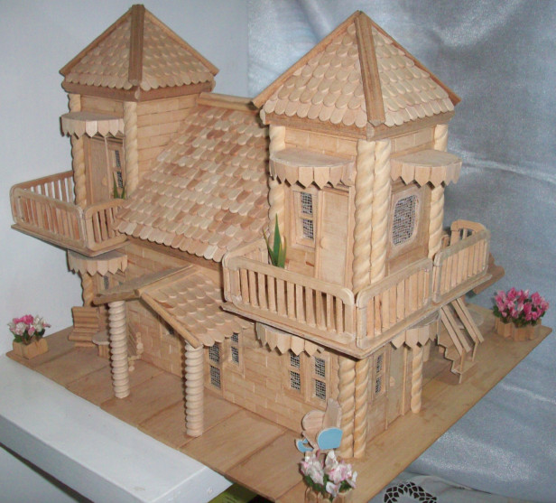 Miniatur rumah dari  Stik  Es  Dunia Arsitek Part 2