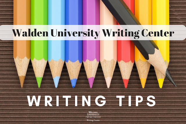 Text: "Writing tips" image: sharpened colored pencils