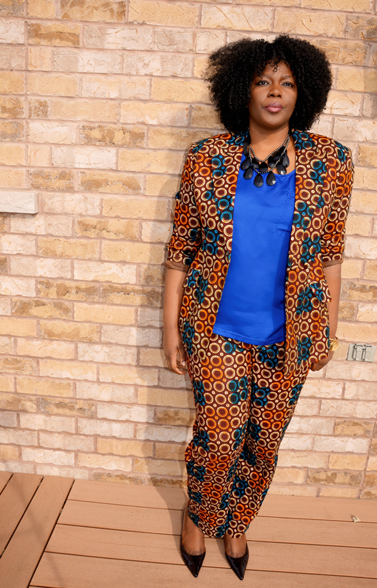 Toronto fashion blogger Assa wearing a printed kitenge suit