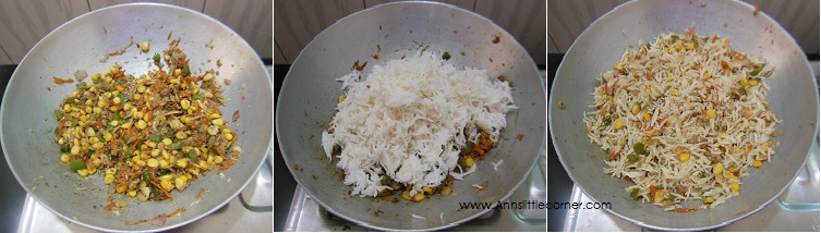 How to make Sweet Corn Fried Rice- Step 4