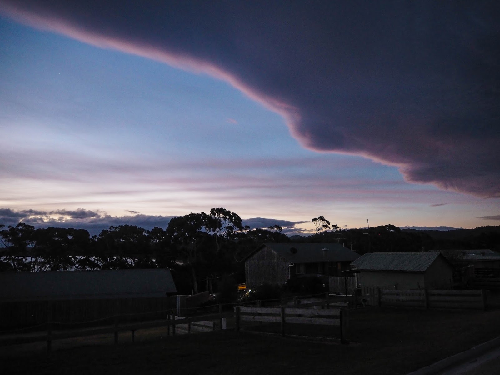 Storm clouds over Coles Bay, Tasmania