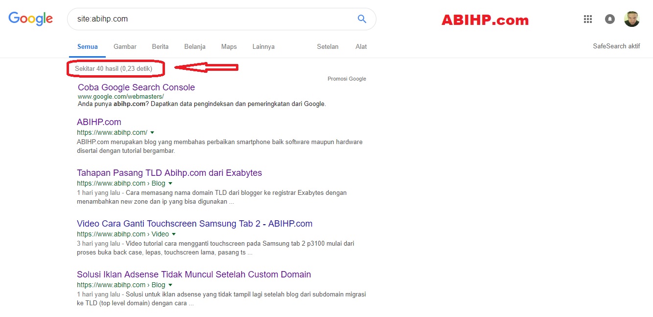 Hasil Index Google Sudah tampil 40 artikel dari hasil fetch.
