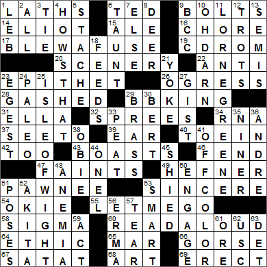 WEB's L.A. Times Crossword Solution @ LAXCrossword.com