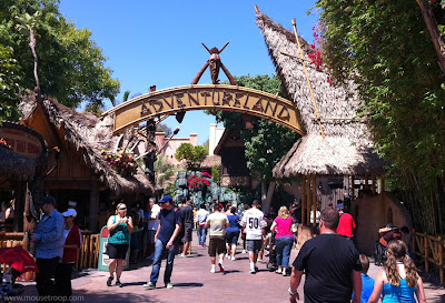 Disneyland Adventureland entry entrance arch sign