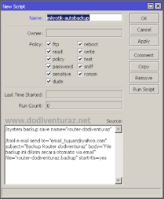 Cara Mengirim File Backup Mikrotik Secara Otomatis via Email Cara Mengirim File Backup Mikrotik Secara Otomatis via Email