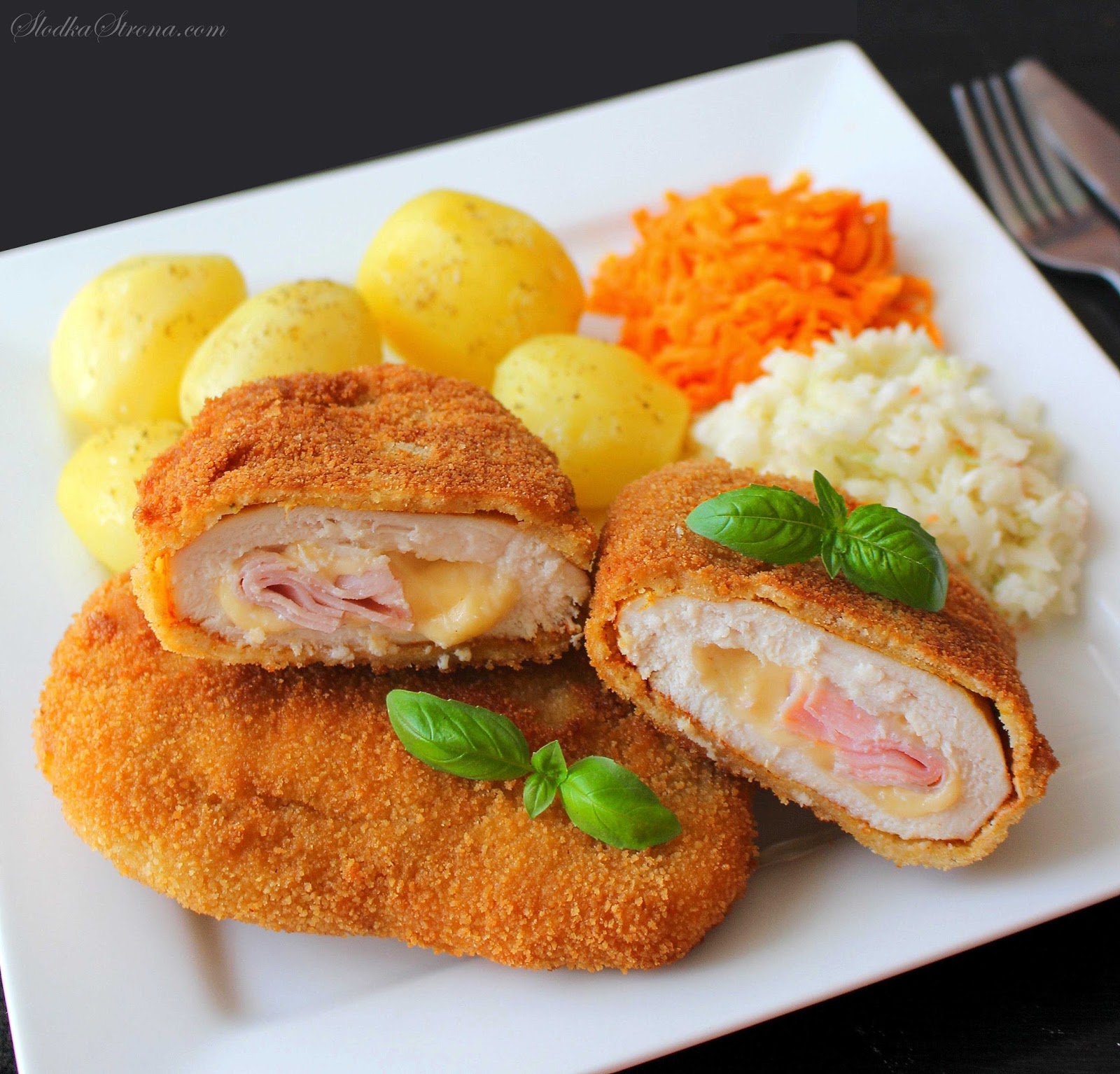 Słodka Strona Cordon Bleu Kotlet po Szwajcarsku (Kotlet z Kurczaka z Szynką i Serem)