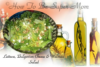 lettuce, bulgarian cheese and walnuts salad