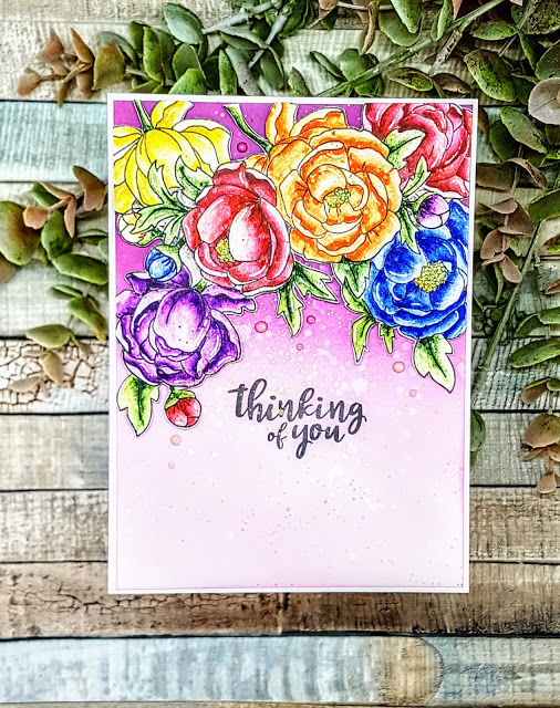 Fan Feature Week - Day 3 | Card using Peony Booms Stamp Sets by Newton's Nook Designs #newtonsnook #handmade