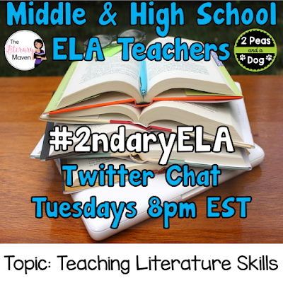 Join secondary English Language Arts teachers Tuesday evenings at 8 pm EST on Twitter. This week's chat will be about teaching literature skills.