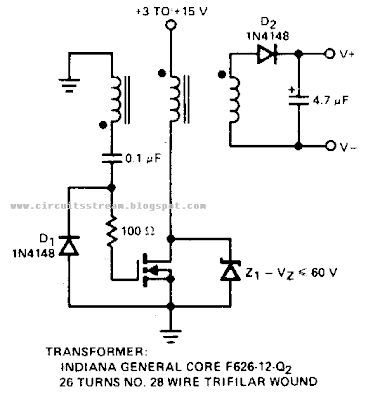 Build a Positive input Negative output Charge pump Circuit Diagram