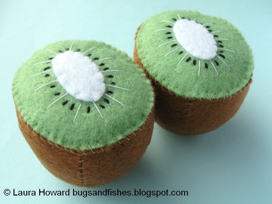 Bugs and Fishes by Lupin Sew Some Felt Fruit! Kiwi Fruit Tutorial