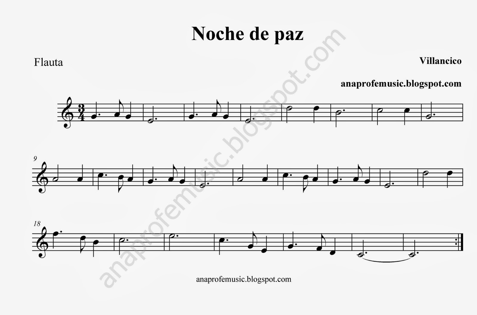Chillido ramo de flores tubo AnaProfeMusic: Partitura Villancico Noche de Paz - Silent Night Sheet Music
