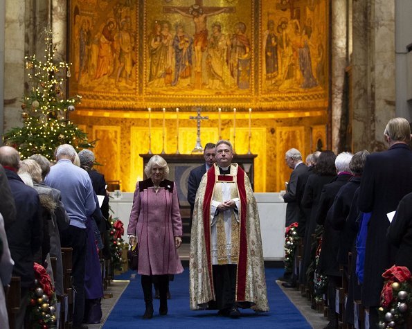 The Duchess of Cornwall attended the Brooke charity Christmas Carol Service at Guards’ Chapel