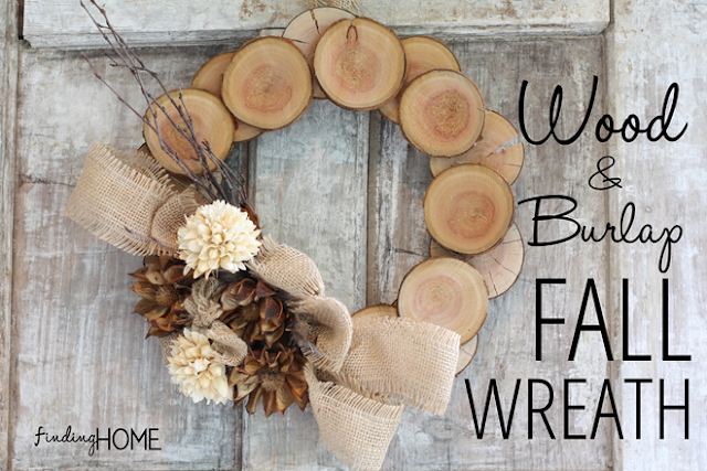 This wood and burlap fall wreath is so unique and creative! You can make one for yourself and one for a friend and no two will look alike! This tutorial comes from Laura at Finding Home