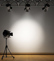 Picture of a spotlight on a grey wall