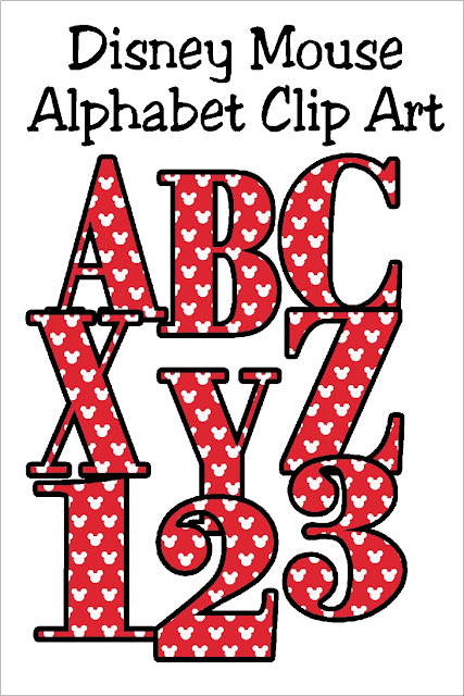 Decorate your Disney Scrapbook pages or Disney crafts with this cute Mickey Mouse alphabet.  With a png background and all 26 letters as well as number 0-9, you'll be crafting with the Mouse in perfect Disney style.  #disney #mickeymouse #alphabet #diypartymomblog