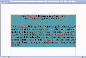Cara Mengganti/Mengedit Beberapa Kata dalam Tulisan Satu Kali Ketik