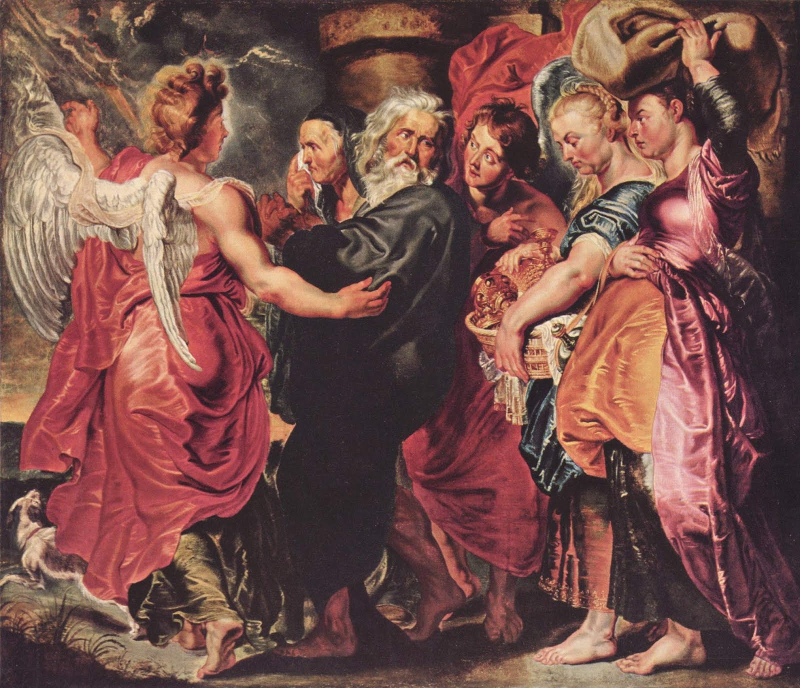 Lot fugge da Sodoma con la sua famiglia di Pieter Paul Rubens