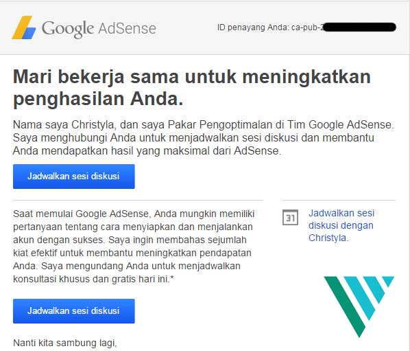 Mendapat Telfon dari Konsultan Google Adsense