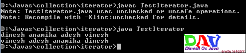ListIterator interface collection