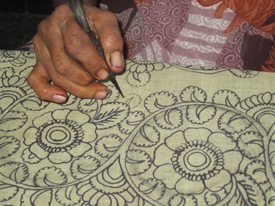 KALAMKARI JAYANTH KALAMKARI DESIGNS Pen Kalamkari Painting Process