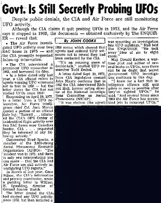 Govt. is Secretly Probing UFOs - The National Enquirer 7-12-1977