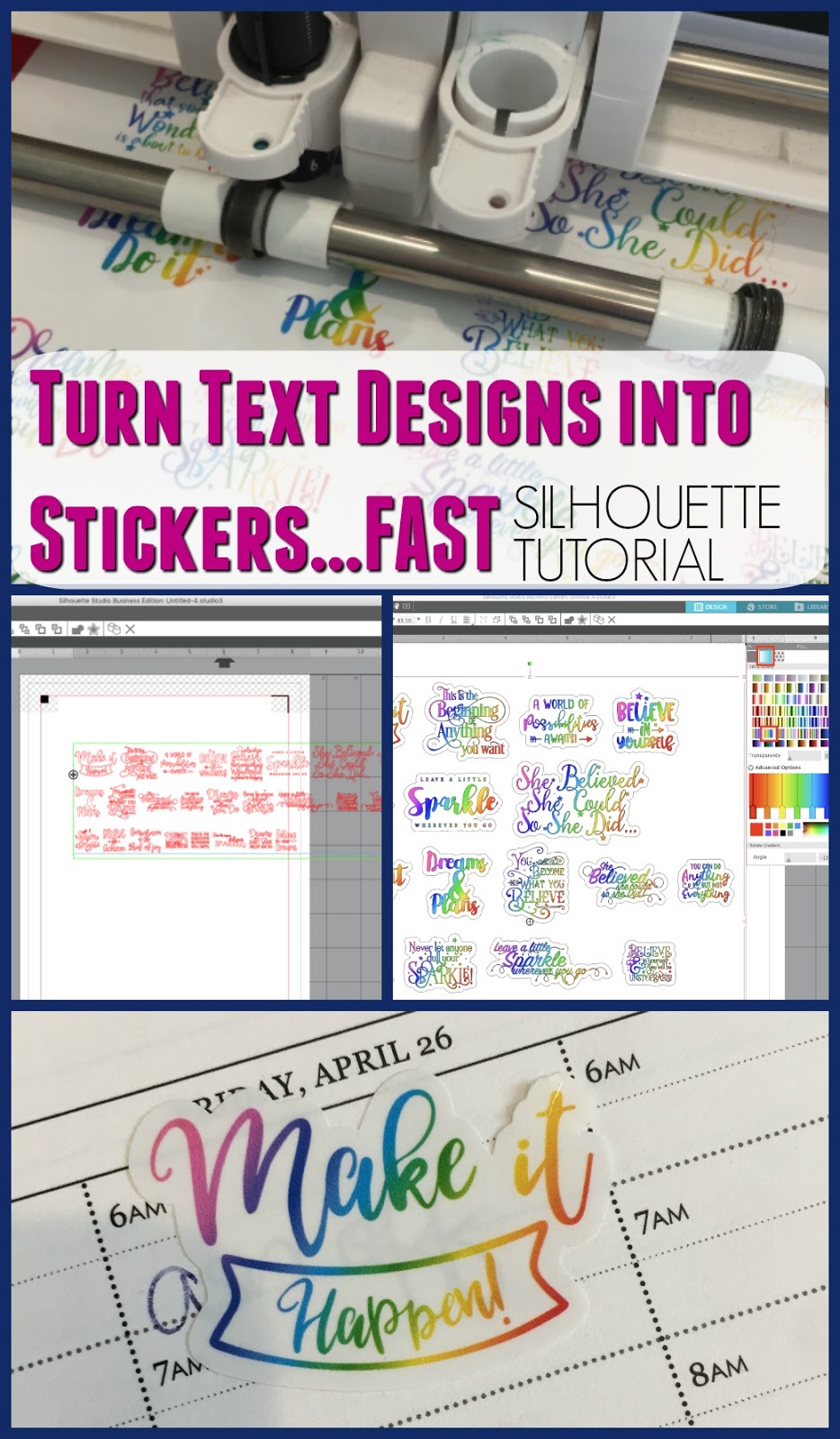 Alphabet printable sticker sheet for Cricut and Silhouette