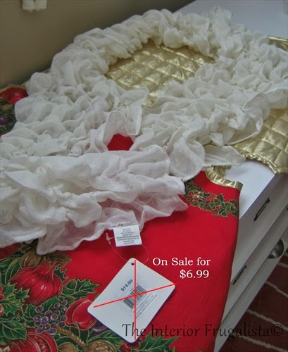 Ruffle scarf to be repurposed into Christmas tree skirt