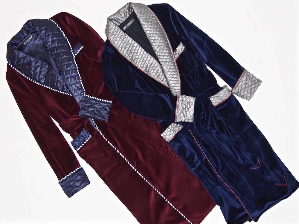 Men's Warm Velvet Dressing Gown and Smoking Jacket Robe