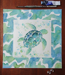 turtle watercolor sea paintings painting beach turtles ocean decor animals visit square blain christine coloring pages birthday