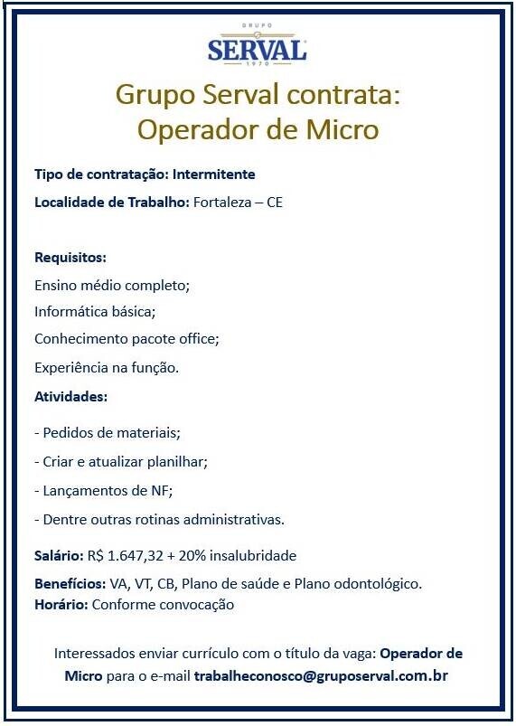 OPERADOR(A) DE MICRO