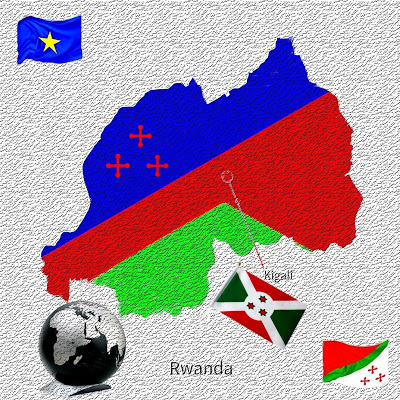 The Rwandan Map With Its Flag Of State Of Mind Uzima Bomoyi Original And Explicative Rwanda Burundi Democratic Republic Of The Congo Zaire