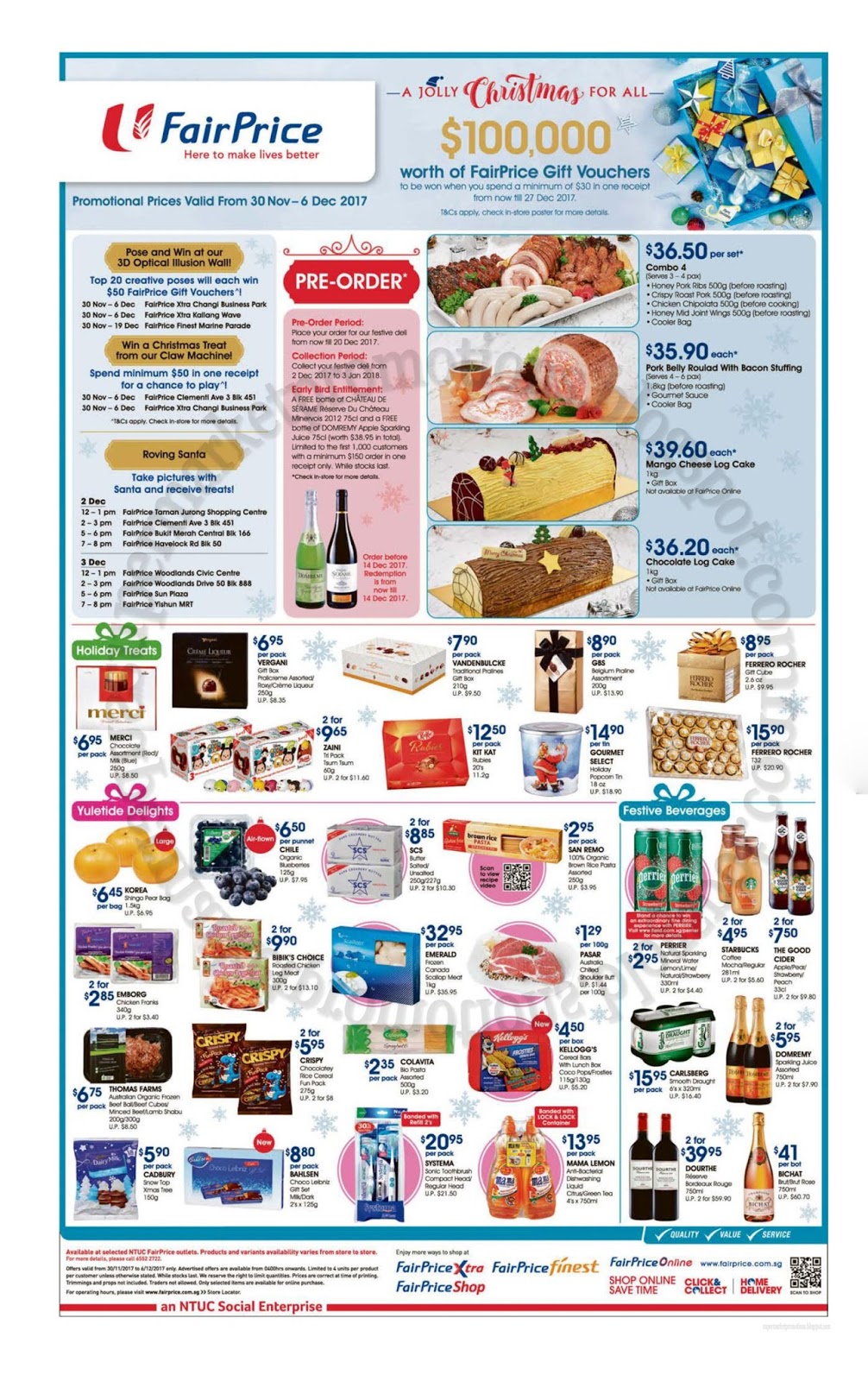 NTUC FairPrice Christmas Order 30 November 06 December 2017