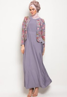 Model gamis batik kombinasi untuk pesta Model gamis batik kombinasi untuk pesta