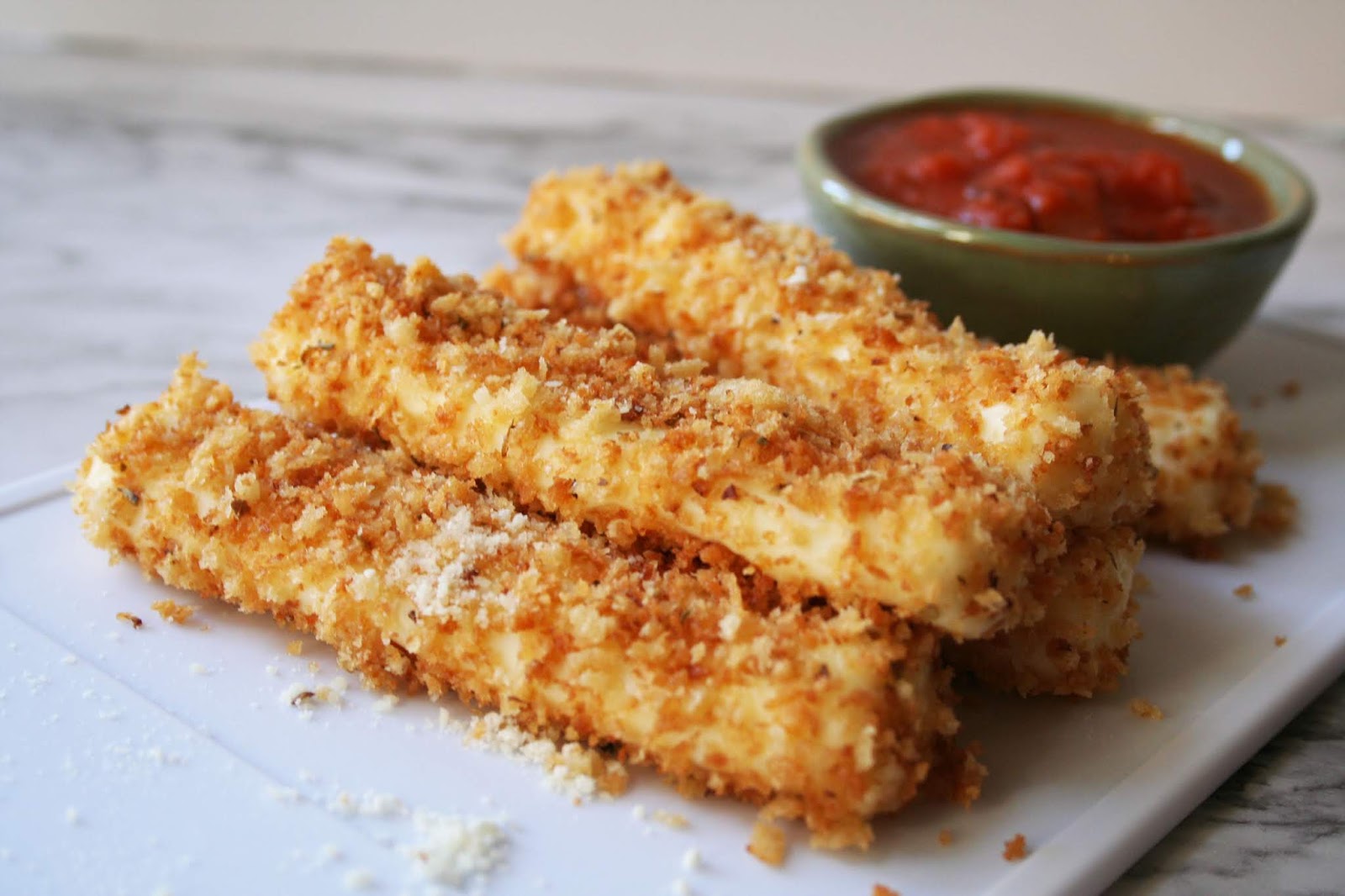 Baked Mozzarella Sticks Batter in the Bowl